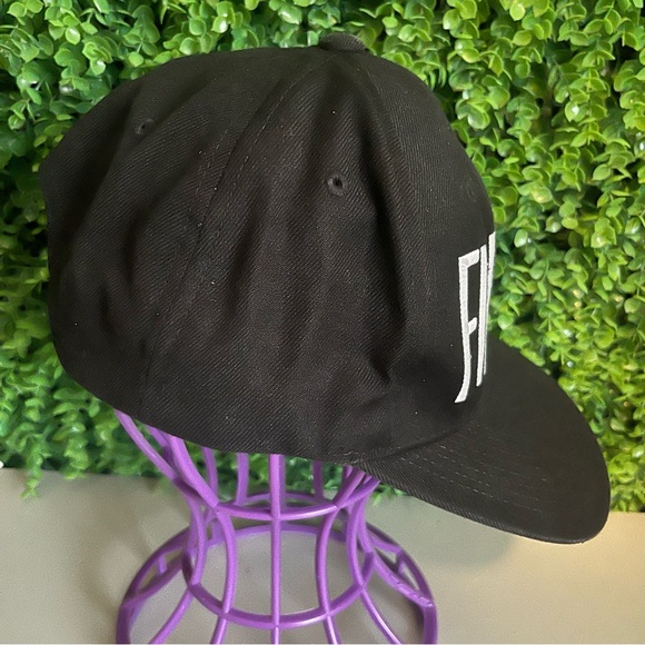 The Classics by Yupoong FINEST Flat Billed Black Adjustable snapback hat - Picture 3 of 9